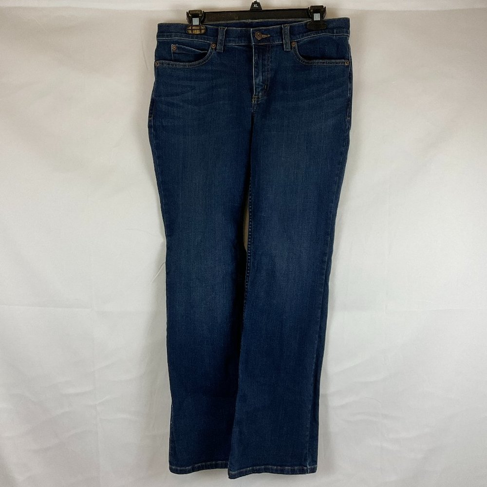 Duluth Trading Co Bootcut Jeans 8 x 31 Blue Dark Wash